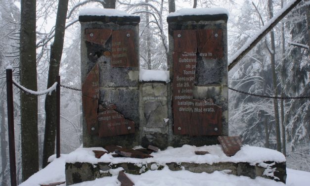 Oskrunitev spomenika NOB v Jelenovem žlebu